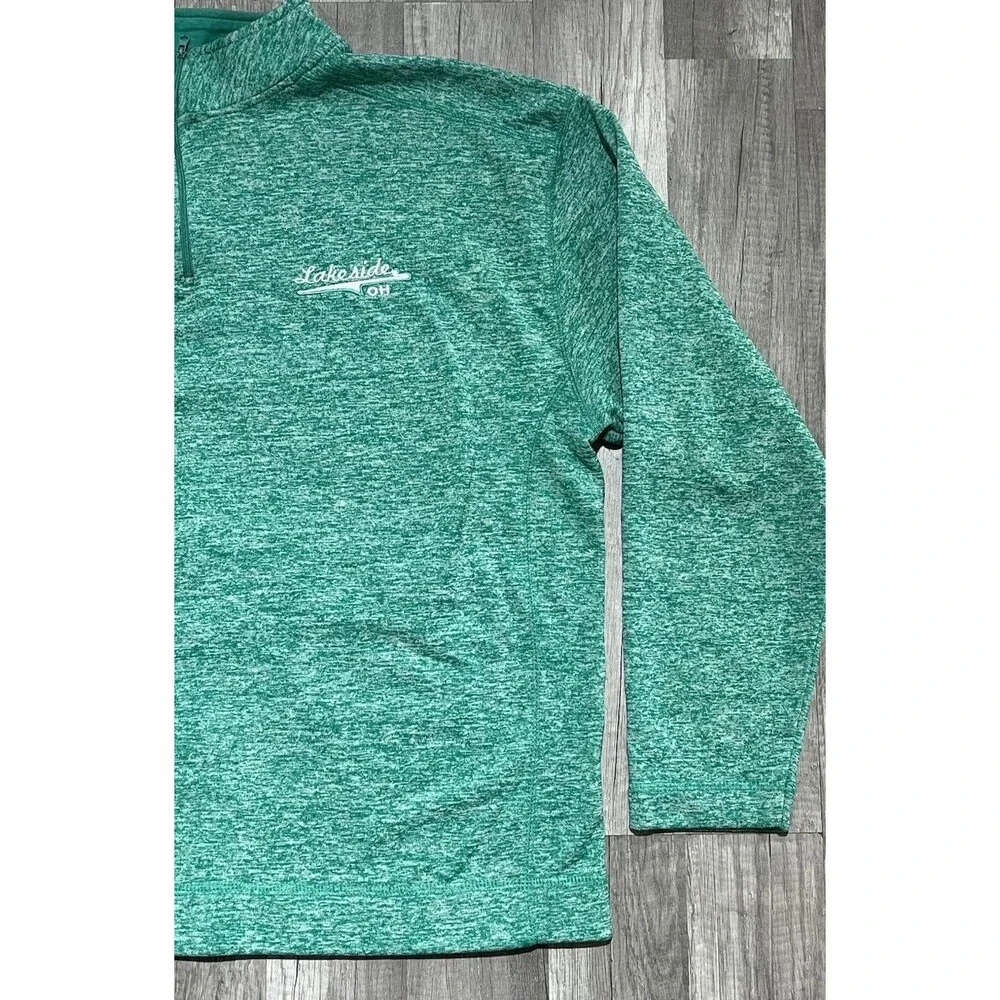 Vintage Lakeside Ohio Quarter Zip Green Heathered Size XL Jacket
